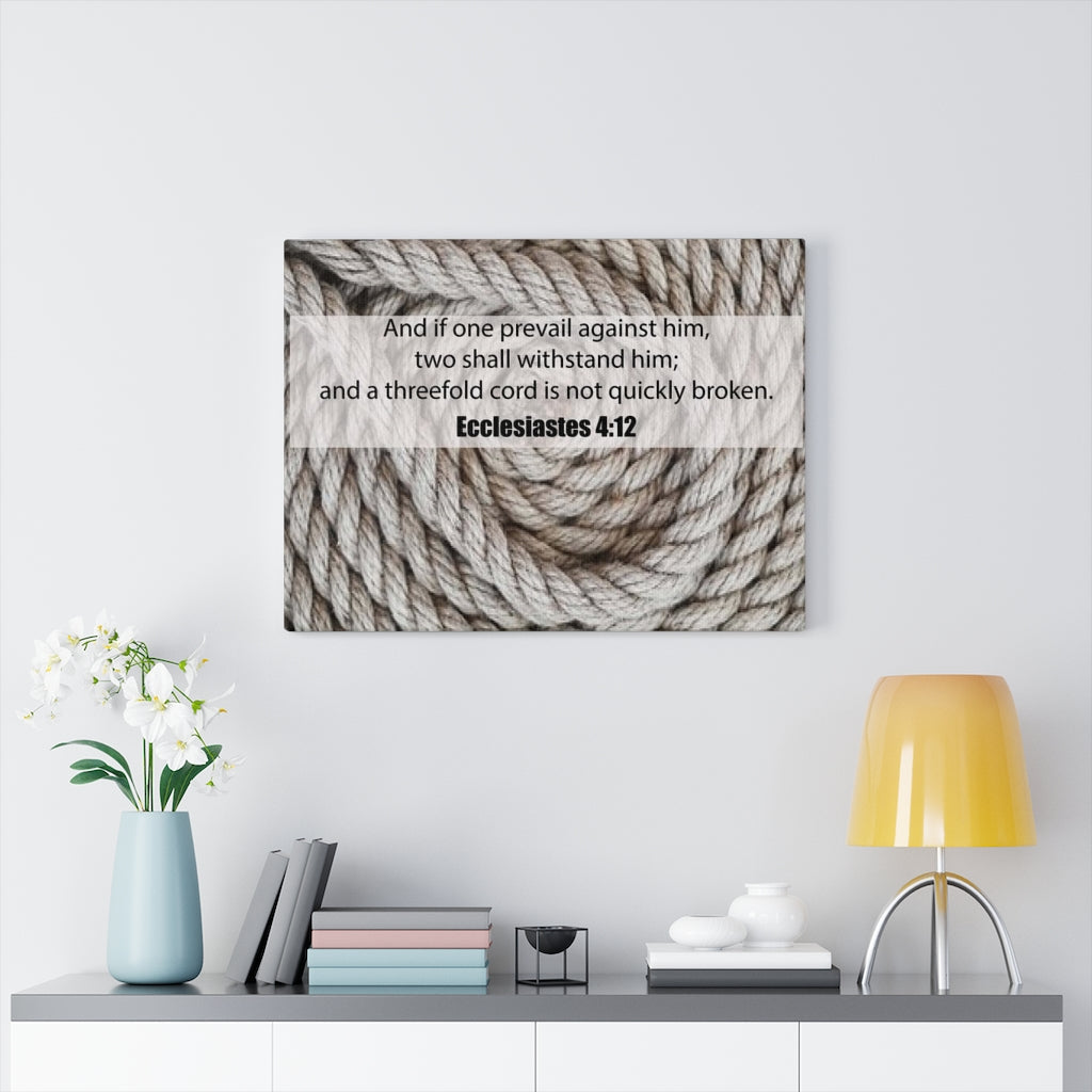 Scripture Walls Threefold Cord Ecclesiastes 4:12 Bible Verse Canvas Christian Wall Art Ready to Hang Unframed-Express Your Love Gifts