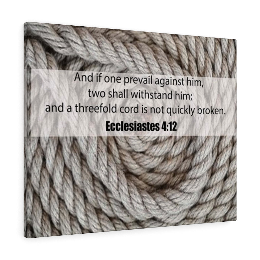 Scripture Walls Threefold Cord Ecclesiastes 4:12 Bible Verse Canvas Christian Wall Art Ready to Hang Unframed-Express Your Love Gifts