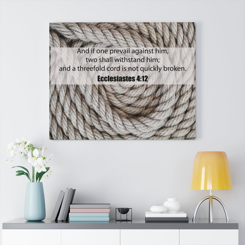 Scripture Walls Threefold Cord Ecclesiastes 4:12 Bible Verse Canvas Christian Wall Art Ready to Hang Unframed-Express Your Love Gifts