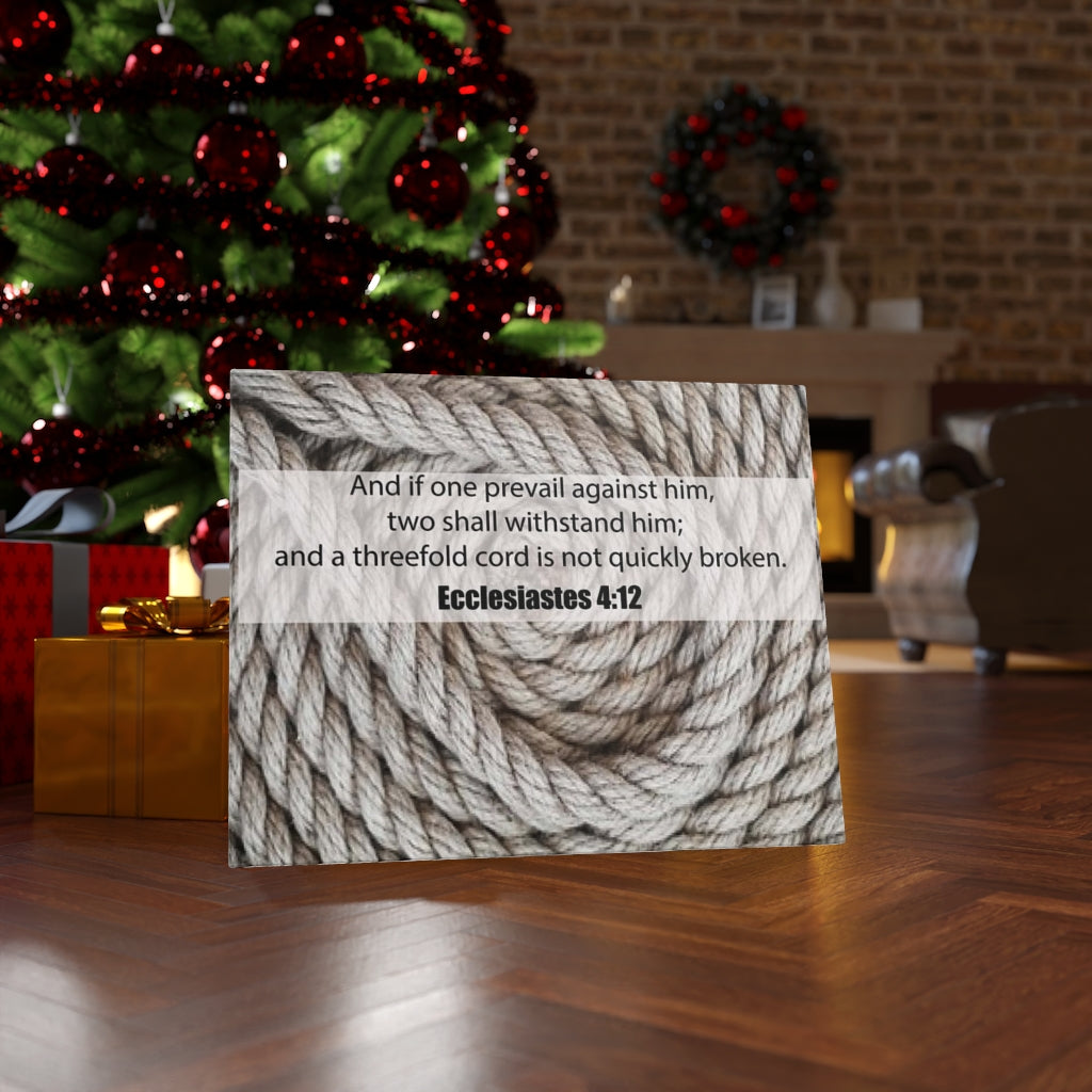 Scripture Walls Threefold Cord Ecclesiastes 4:12 Bible Verse Canvas Christian Wall Art Ready to Hang Unframed-Express Your Love Gifts
