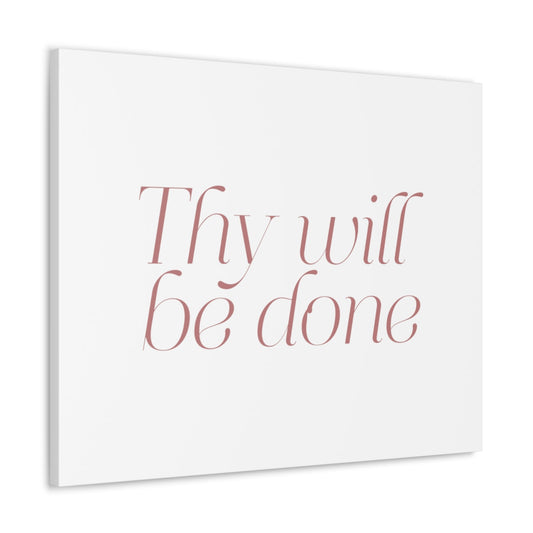 Scripture Walls Thy Will Be Done Dark Red Bible Verse Canvas Christian Wall Art Ready to Hang Unframed-Express Your Love Gifts