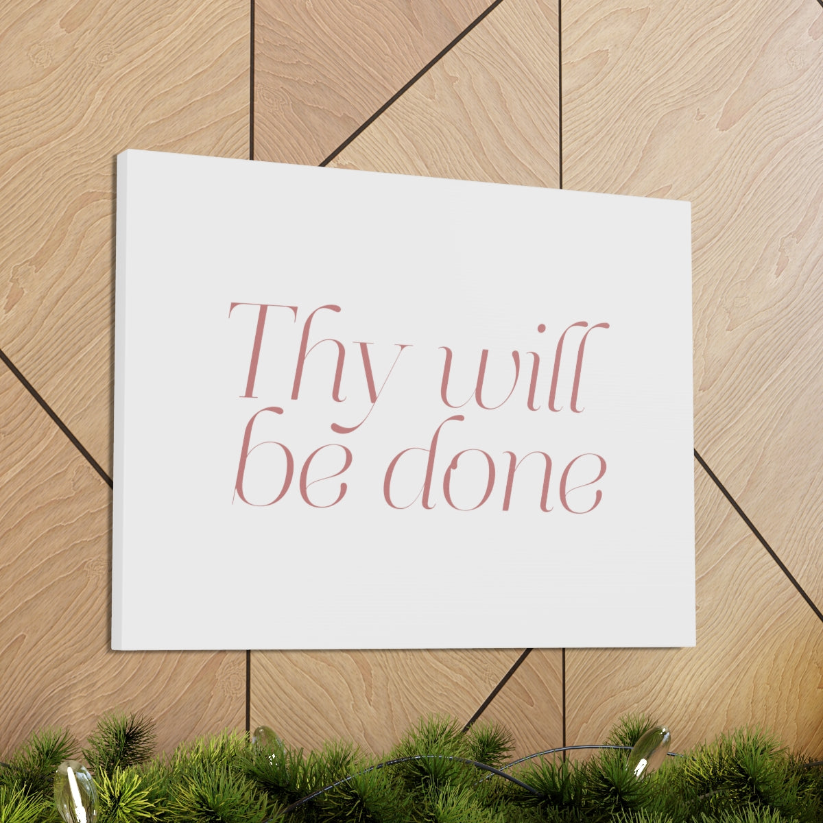 Scripture Walls Thy Will Be Done Dark Red Bible Verse Canvas Christian Wall Art Ready to Hang Unframed-Express Your Love Gifts