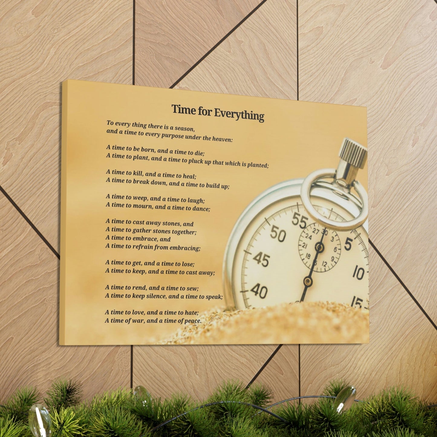Scripture Walls Time For Everything Watch In The Sand Ecclesiastes 3:4 Bible Verse Canvas Christian Wall Art Ready to Hang Unframed-Express Your Love Gifts