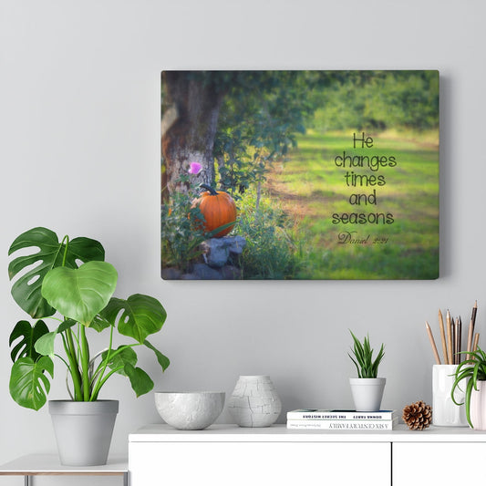 Times And Seasons Daniel 2:21 Bible Verse Canvas Christian Wall Art Ready to Hang Unframed-Express Your Love Gifts