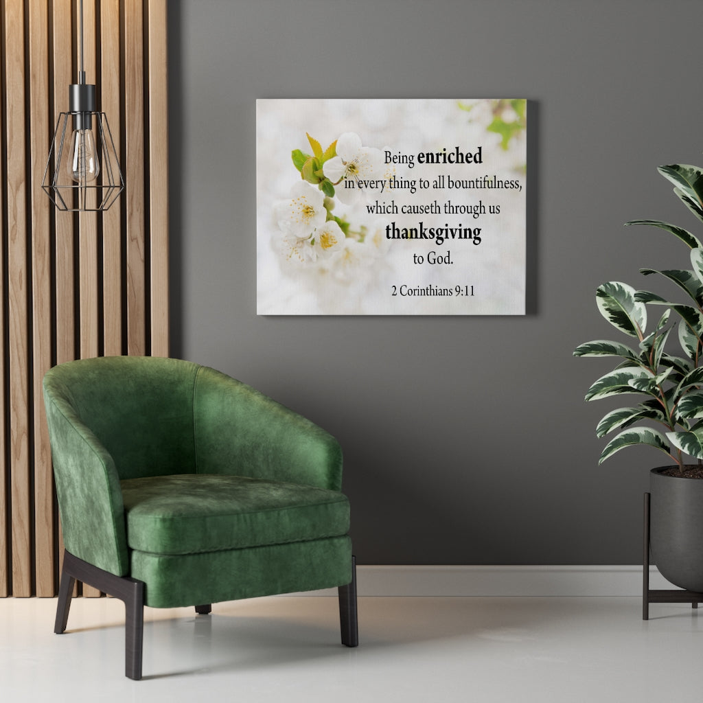 Scripture Walls To All Bountifulness 2 Corinthians 9:11 Bible Verse Canvas Christian Wall Art Ready to Hang Unframed-Express Your Love Gifts