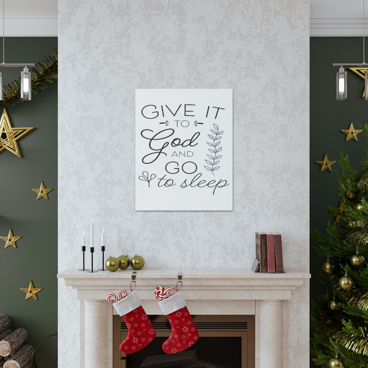 Scripture Walls To God And Psalm 4:8 Christian Wall Art Print Ready to Hang Unframed-Express Your Love Gifts