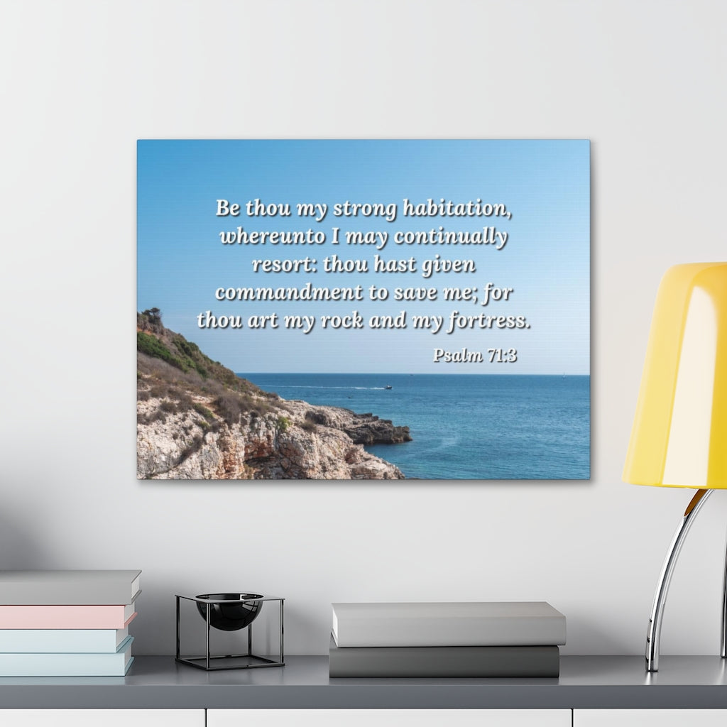 Scripture Walls To Save Me Psalm 71:3 Bible Verse Canvas Christian Wall Art Ready to Hang Unframed-Express Your Love Gifts