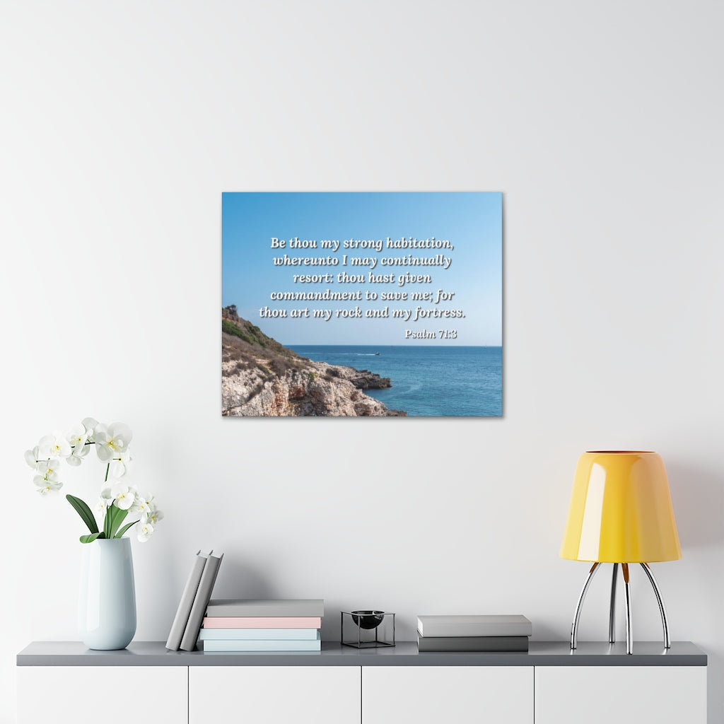 Scripture Walls To Save Me Psalm 71:3 Bible Verse Canvas Christian Wall Art Ready to Hang Unframed-Express Your Love Gifts