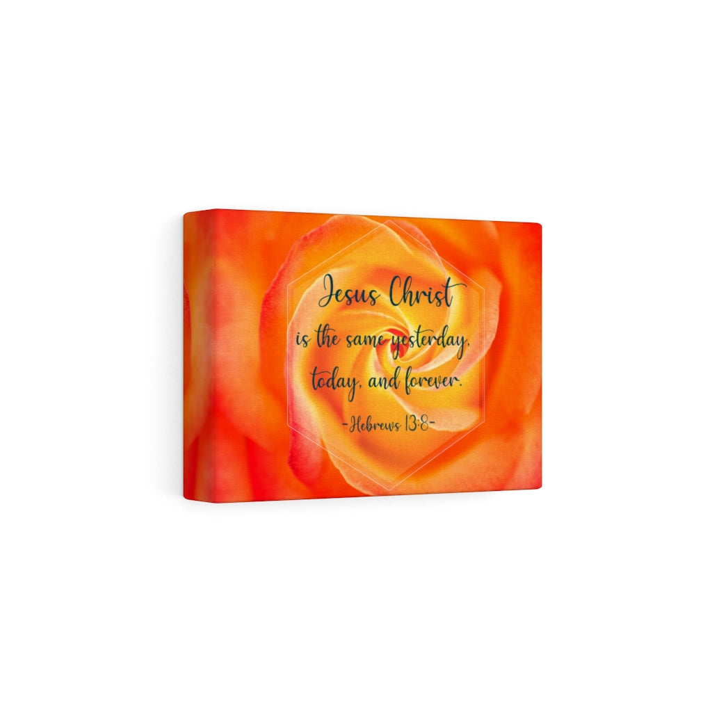Today And Forever Hebrews 13:8 Orange Bible Verse Canvas Christian Wall Art Ready to Hang Unframed-Express Your Love Gifts