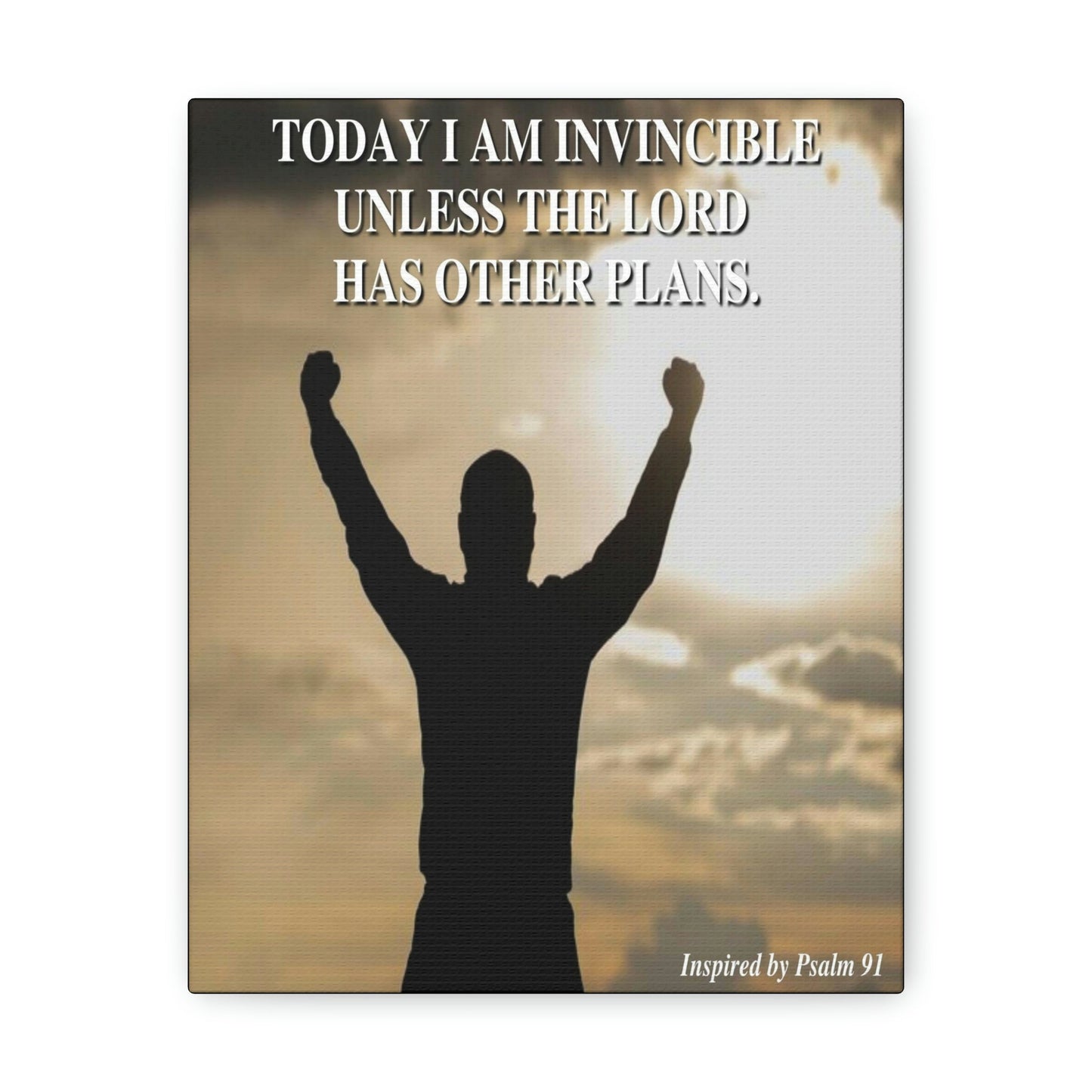 Scripture Walls Today I Am Invincible Canvas Psalm 91 Bible Verse Canvas Christian Wall Art Ready to Hang Unframed-Express Your Love Gifts