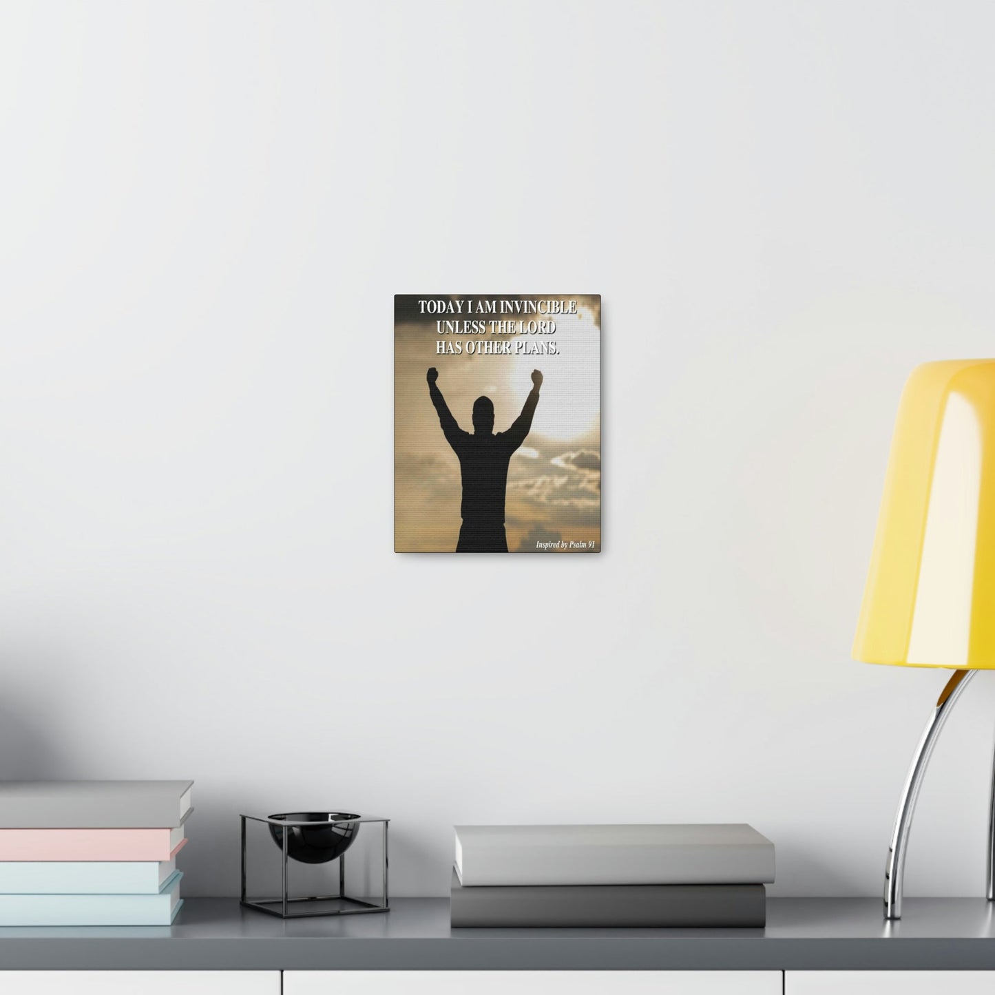Scripture Walls Today I Am Invincible Canvas Psalm 91 Bible Verse Canvas Christian Wall Art Ready to Hang Unframed-Express Your Love Gifts