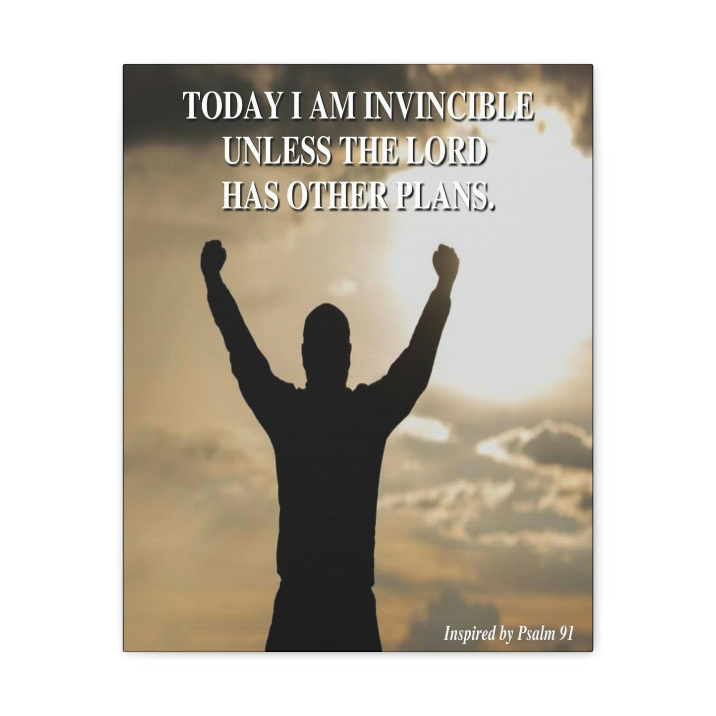 Scripture Walls Today I Am Invincible Canvas Psalm 91 Bible Verse Canvas Christian Wall Art Ready to Hang Unframed-Express Your Love Gifts