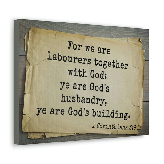 Scripture Walls Together With God 1 Corinthians 3:9 Bible Verse Canvas Christian Wall Art Bible Verse Print Ready To Hang Unframed-Express Your Love Gifts