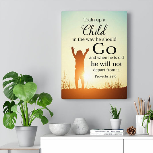 Scripture Walls Train up a Child Proverbs 22:6 Wall Art Christian Home Decor Unframed-Express Your Love Gifts