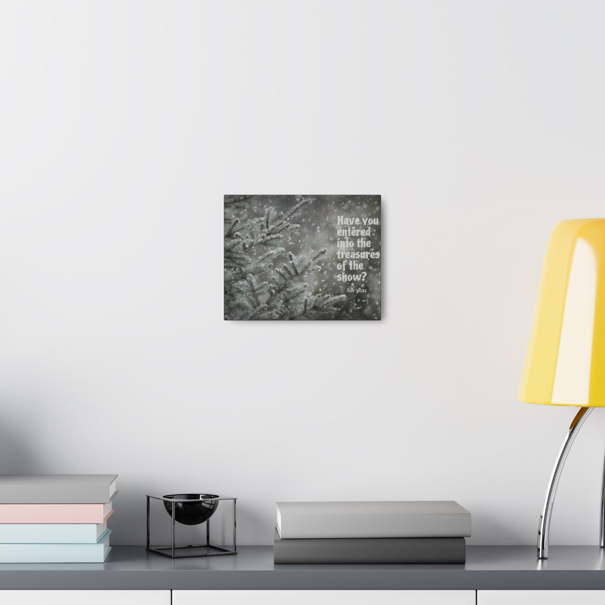Scripture Walls Treasures Of The Show Job 38:22 Bible Verse Canvas Christian Wall Art Bible Verse Print Ready To Hang Unframed-Express Your Love Gifts