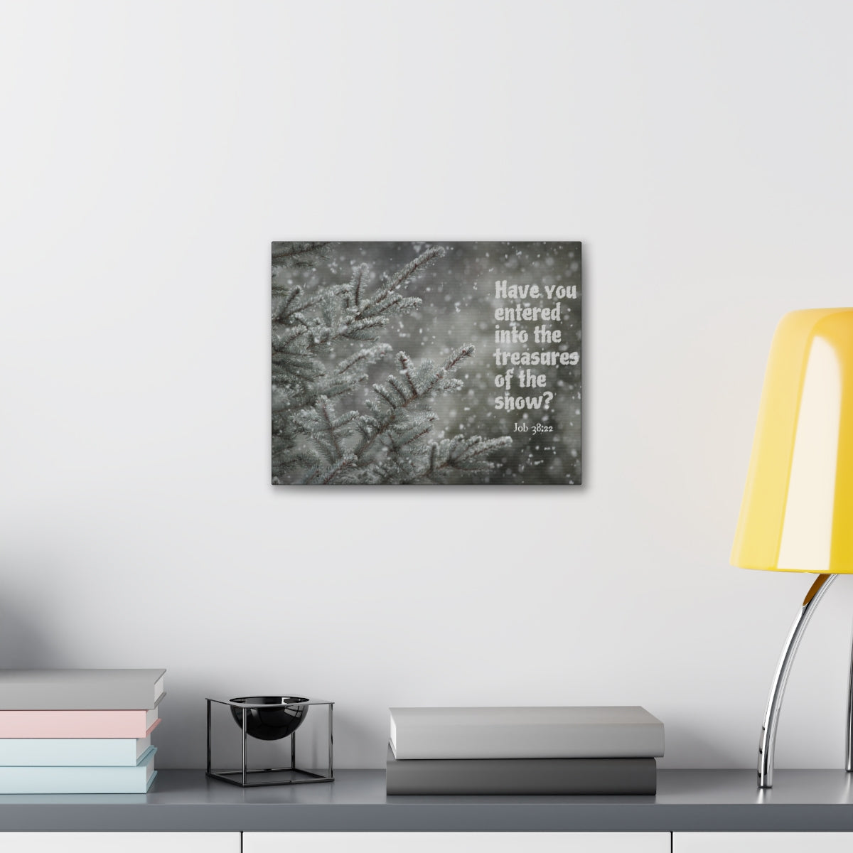 Scripture Walls Treasures Of The Show Job 38:22 Bible Verse Canvas Christian Wall Art Bible Verse Print Ready To Hang Unframed-Express Your Love Gifts