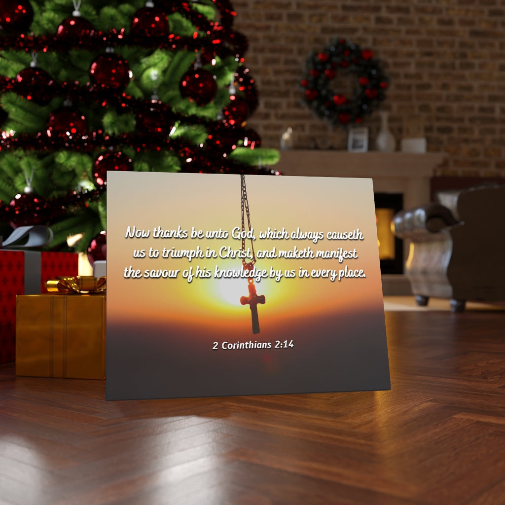 Triumph In Christ 2 Corinthians 2:14 Bible Verse Canvas Christian Wall Art Ready to Hang Unframed-Express Your Love Gifts