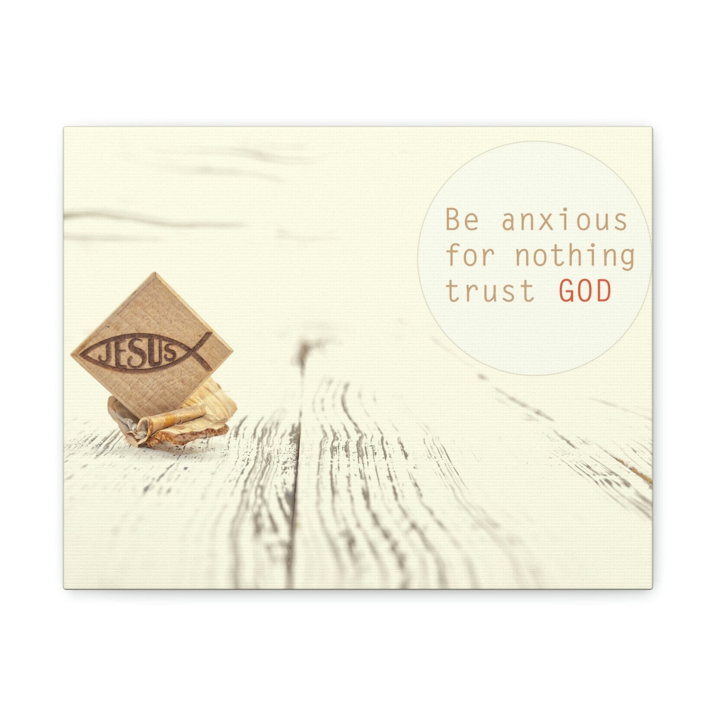 Trust God, Philippians 4:6 Jesus Fish Christian Wall Art Bible Verse Print Ready to Hang Unframed-Express Your Love Gifts