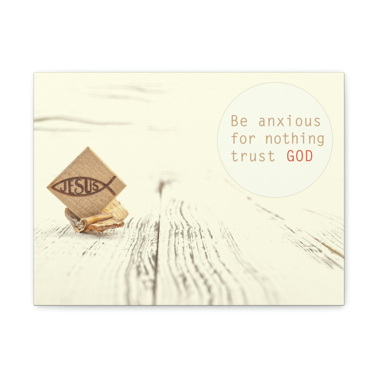 Trust God, Philippians 4:6 Jesus Fish Christian Wall Art Bible Verse Print Ready to Hang Unframed-Express Your Love Gifts