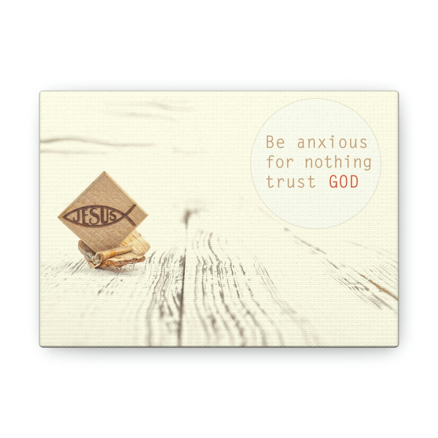 Trust God, Philippians 4:6 Jesus Fish Christian Wall Art Bible Verse Print Ready to Hang Unframed-Express Your Love Gifts