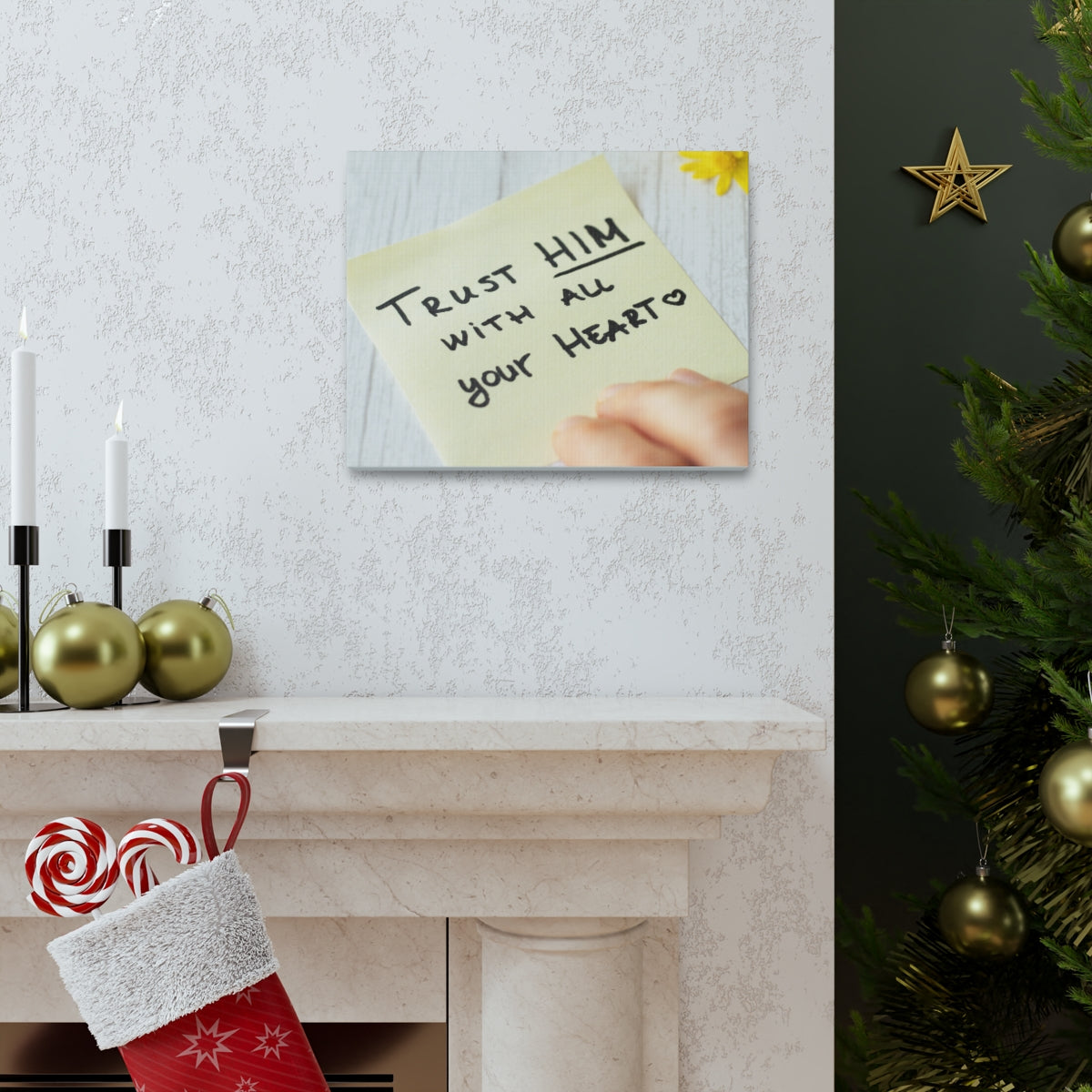 Trust Him Notes 1 PETER 5:7 Christian Wall Art Bible Verse Print Ready to Hang Unframed-Express Your Love Gifts