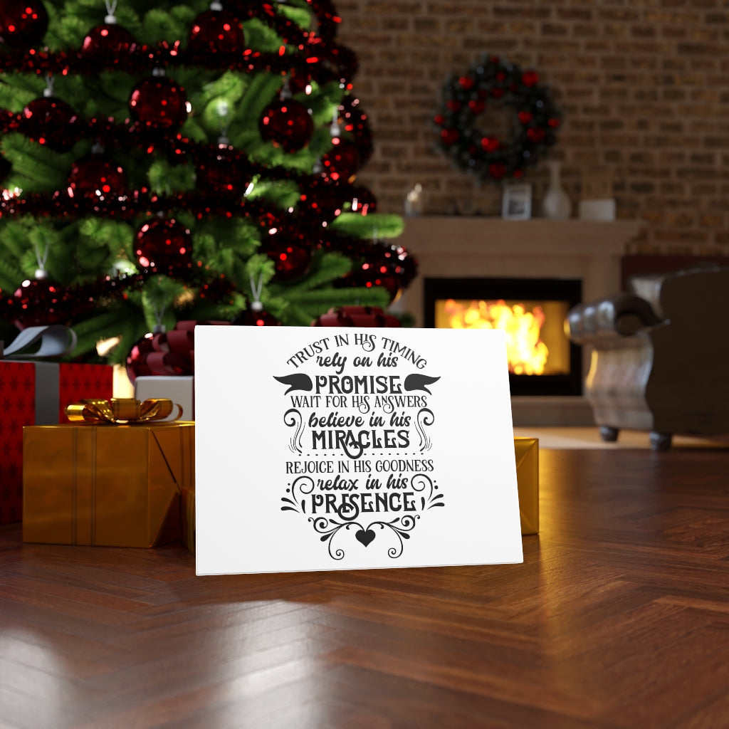 Scripture Walls Trust In His Timing Bible Verse Canvas Christian Wall Art Ready to Hang Unframed-Express Your Love Gifts
