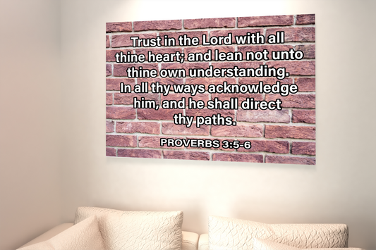 Scripture Walls Trust in Lord Proverbs 3:5-6 Bricks Scripture Bible Verse Canvas Christian Wall Art Ready to Hang Unframed-Express Your Love Gifts