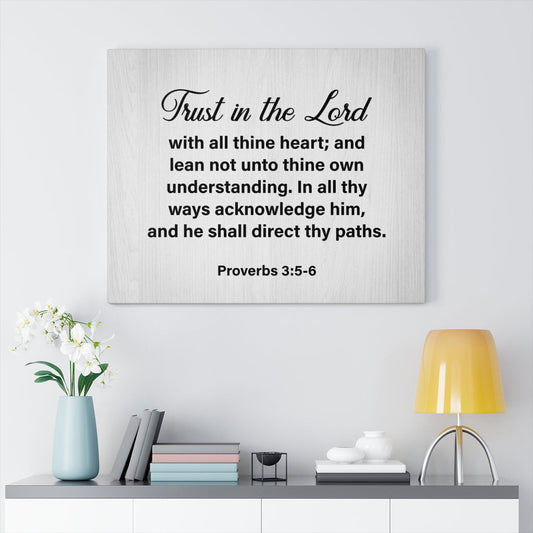 Scripture Walls Trust in Lord Proverbs 3:5-6 Grey Wall Art Christian Home Decor Unframed-Express Your Love Gifts