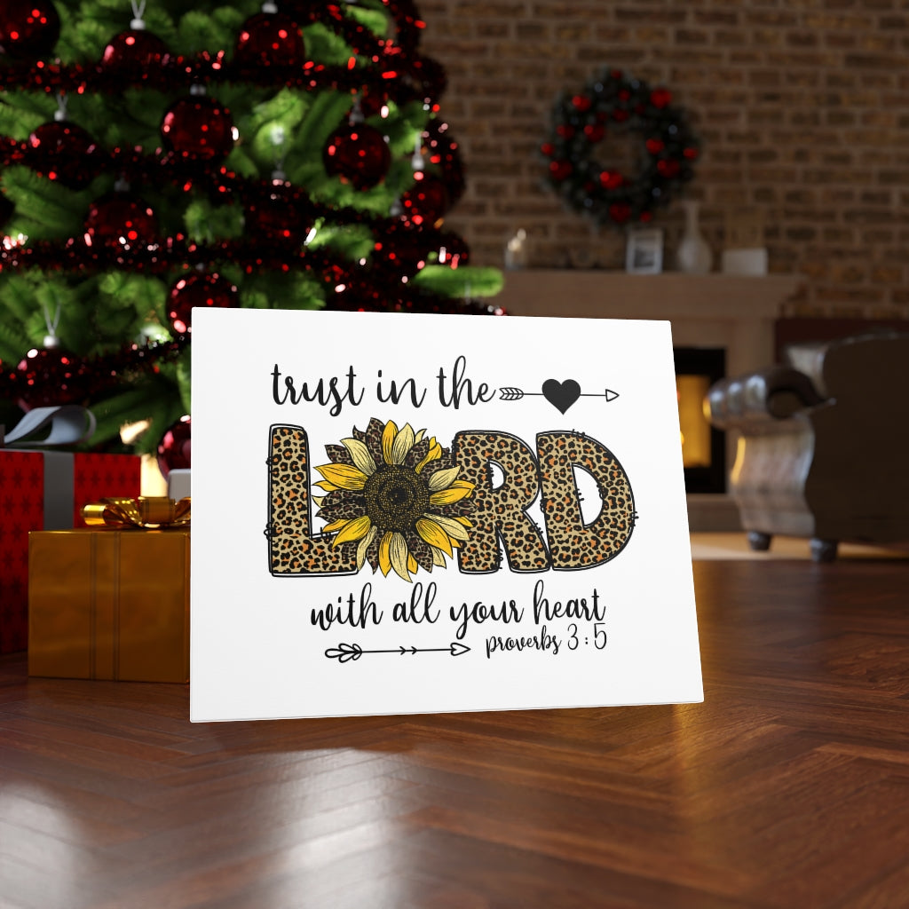 Trust In The Lord Leopard Proverbs 3:5 Bible Verse Canvas Christian Wall Art Ready to Hang Unframed-Express Your Love Gifts