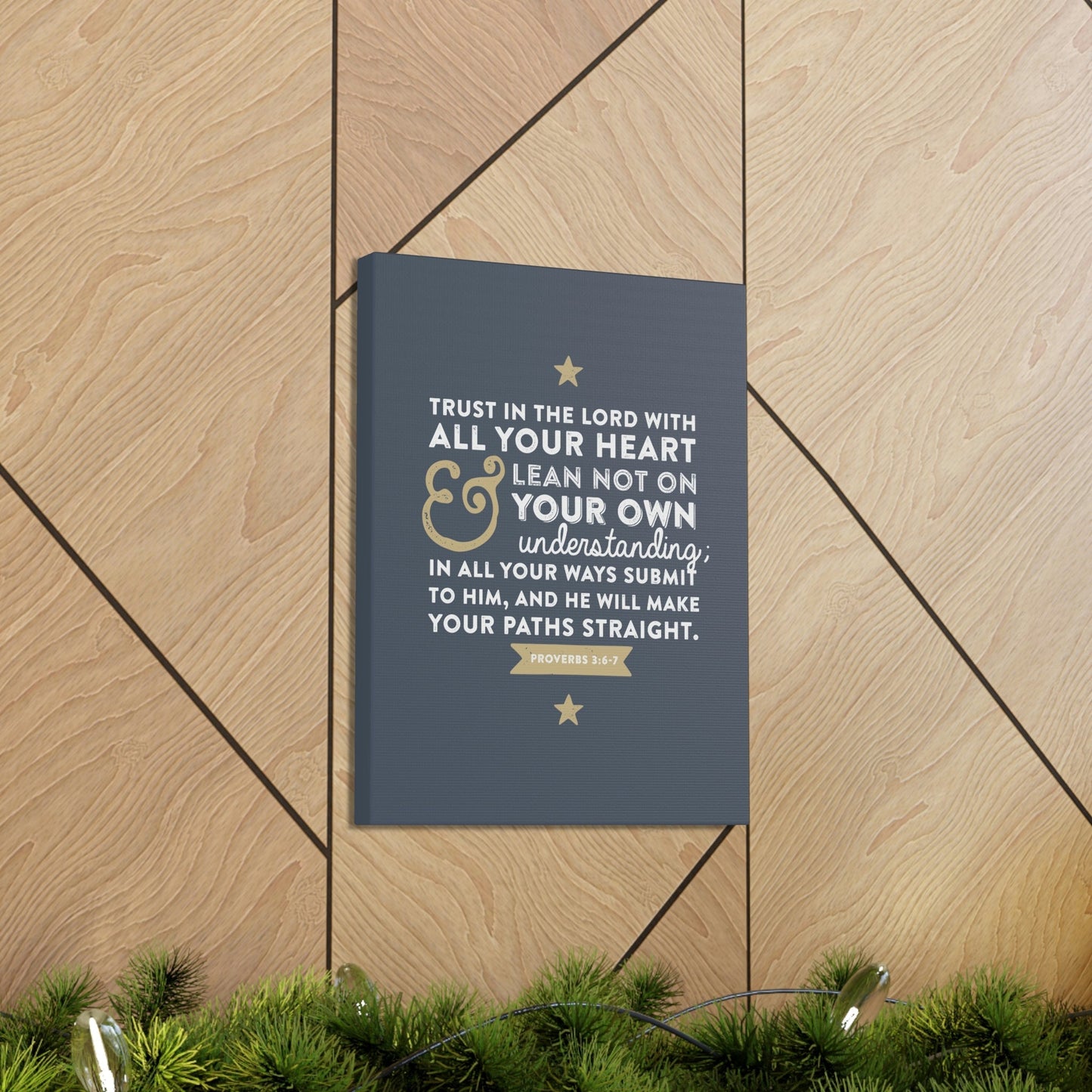 Scripture Walls Trust In The Lord Proverbs 3:6 Bible Verse Canvas Christian Wall Art Ready to Hang Unframed-Express Your Love Gifts