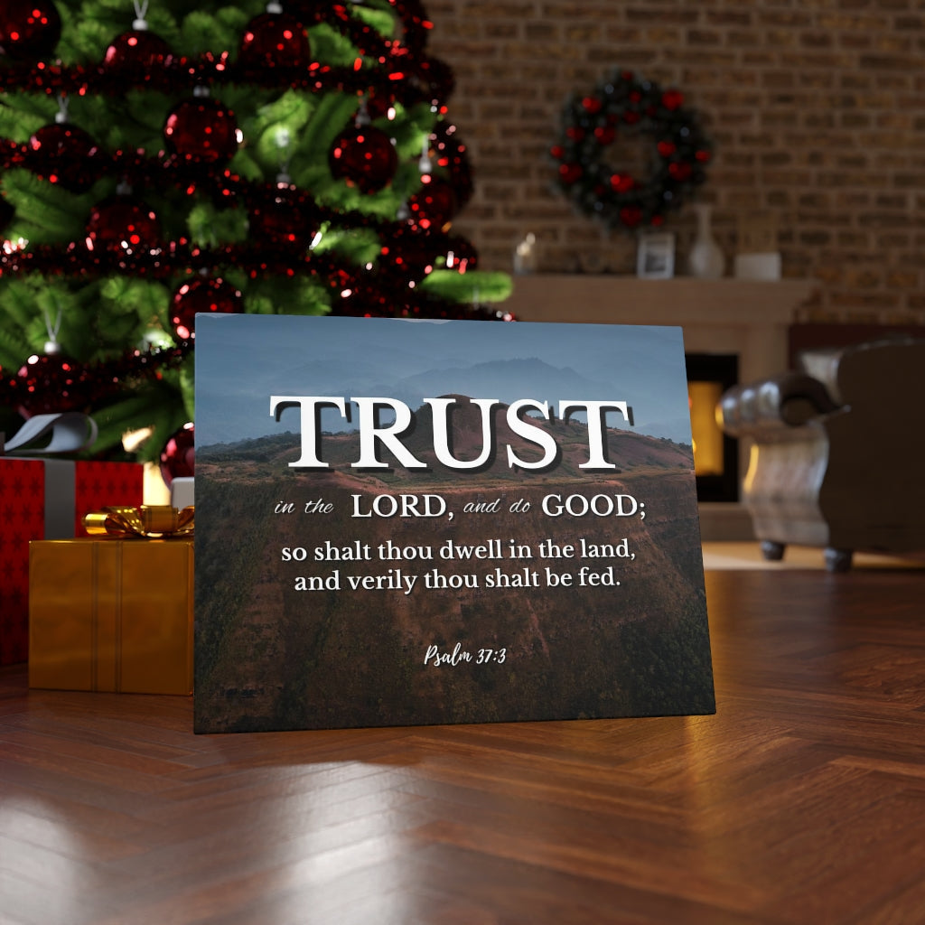 Trust Psalm 37:3 Mountains Bible Verse Canvas Christian Wall Art Ready to Hang Unframed-Express Your Love Gifts
