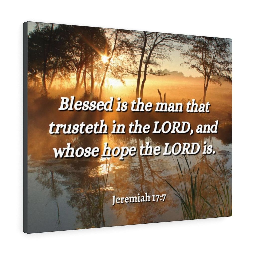 Trusteth Jeremiah 17:7 Bible Verse Canvas Christian Wall Art Ready to Hang Unframed-Express Your Love Gifts
