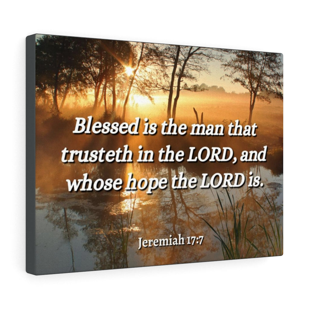 Trusteth Jeremiah 17:7 Bible Verse Canvas Christian Wall Art Ready to Hang Unframed-Express Your Love Gifts