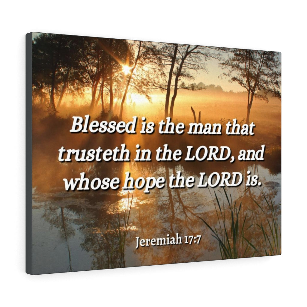 Trusteth Jeremiah 17:7 Bible Verse Canvas Christian Wall Art Ready to Hang Unframed-Express Your Love Gifts