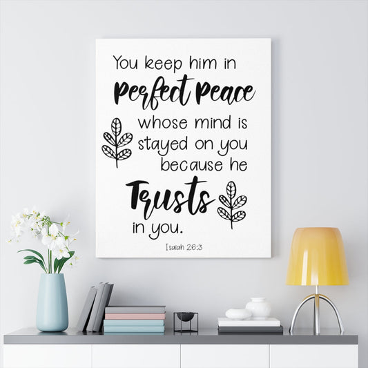 Scripture Walls Trusts In You Isaiah 26:3 Bible Verse Canvas Christian Wall Art Ready to Hang Unframed-Express Your Love Gifts