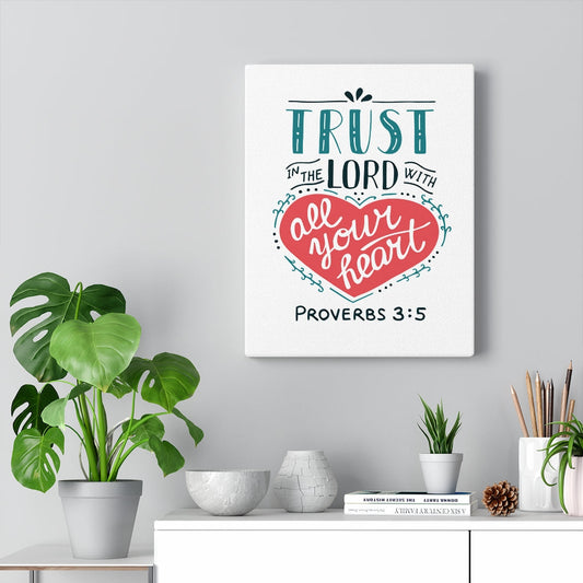 Truth In The Lord Proverbs 3:5 Bible Verse Canvas Christian Wall Art Ready to Hang Unframed-Express Your Love Gifts