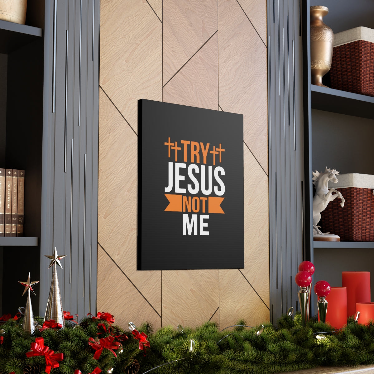 Try Jesus Not Me 1 Thessalonians 2:4 Christian Wall Art Bible Verse Print Ready to Hang Unframed-Express Your Love Gifts