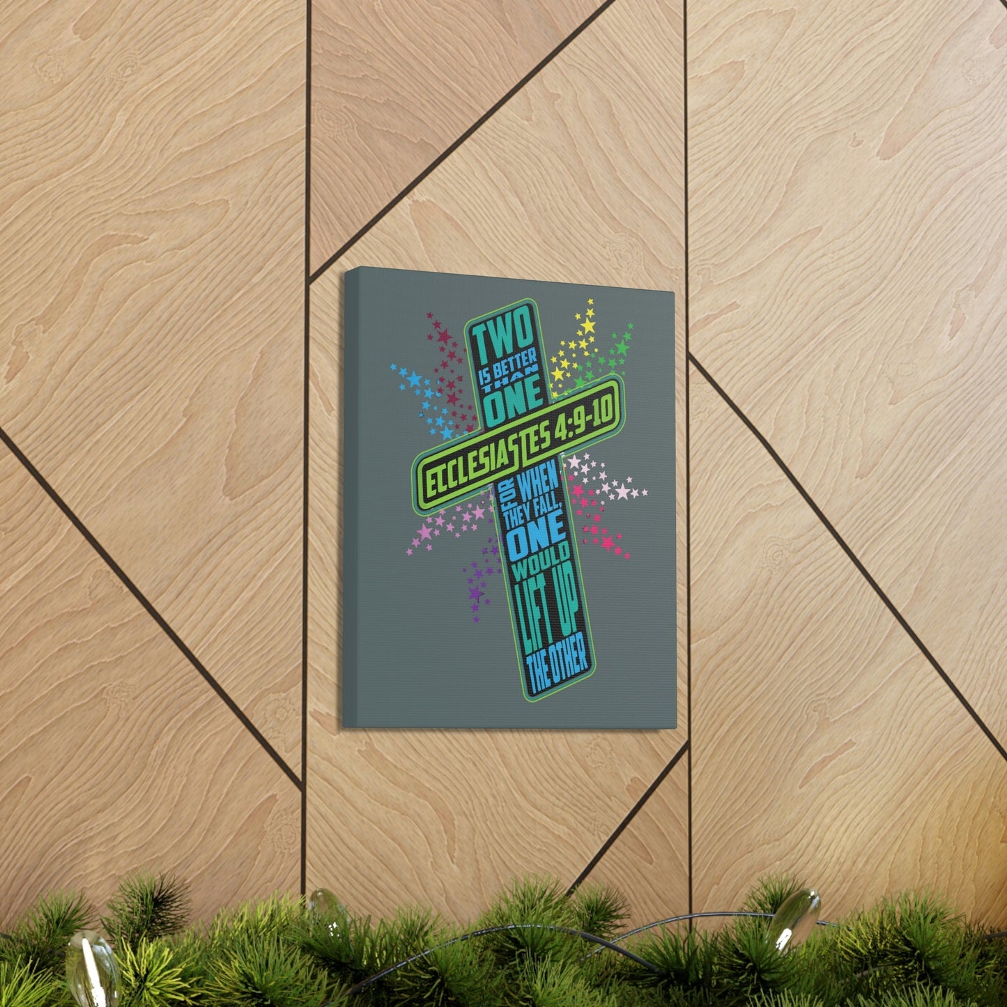 Scripture Walls Two Is Better Than One Ecclesiastes 4:9 Bible Verse Canvas Christian Wall Art Ready To Hang Unframed-Express Your Love Gifts