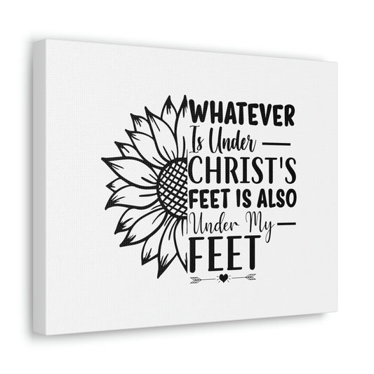 Under Christ's Feet Ephesians 1:22 Sunflower Christian Wall Art Bible Verse Print Ready to Hang Unframed-Express Your Love Gifts