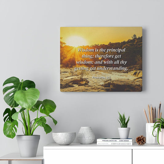 Understanding Proverbs 4:7 Bible Verse Canvas Christian Wall Art Ready to Hang Unframed-Express Your Love Gifts