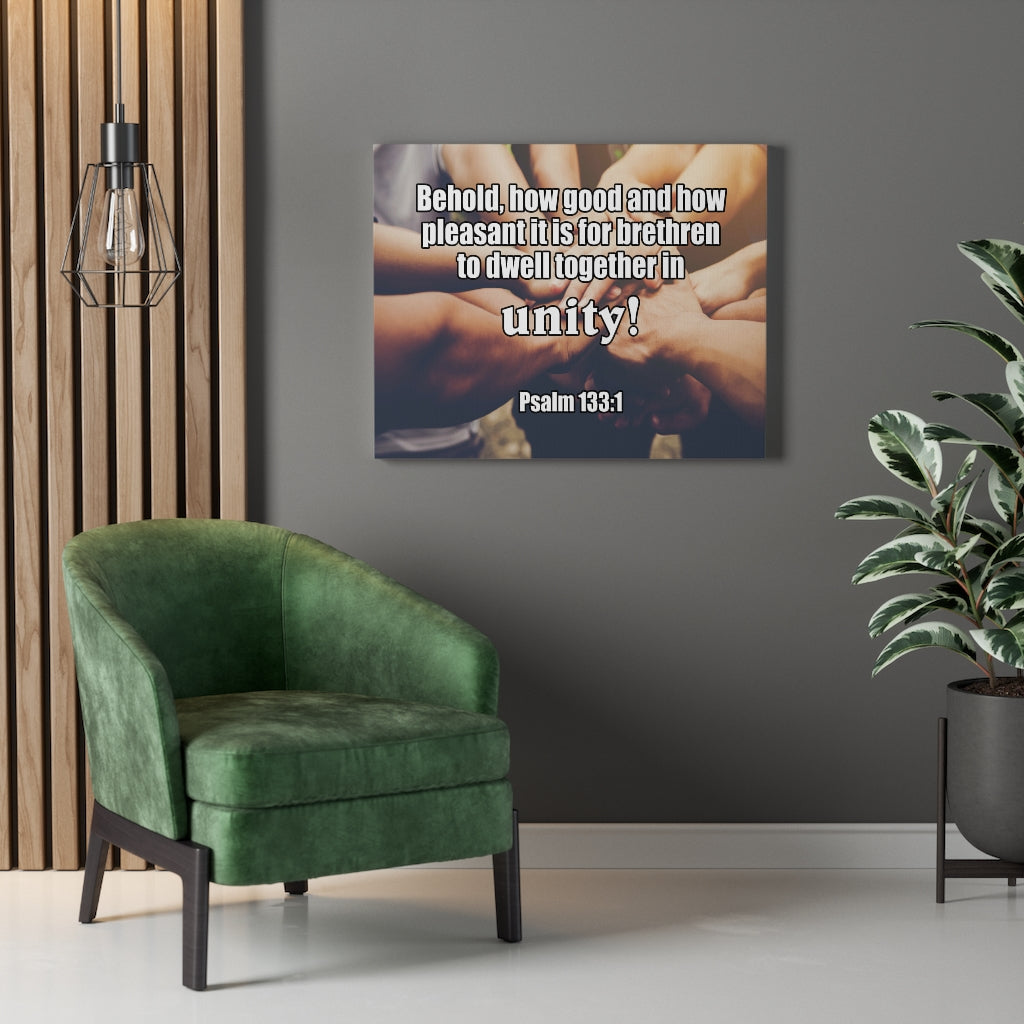 Scripture Walls Unity Psalm 133:1 Bible Verse Canvas Christian Wall Art Ready to Hang Unframed-Express Your Love Gifts