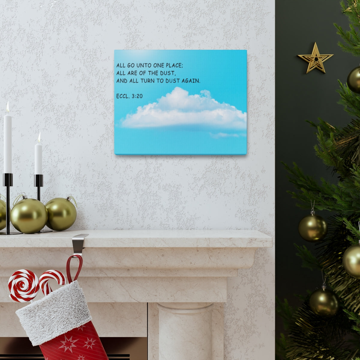 Scripture Walls Unto One Place Ecclesiastes 3:20 Bible Verse Canvas Christian Wall Art Bible Verse Print Ready To Hang Unframed-Express Your Love Gifts
