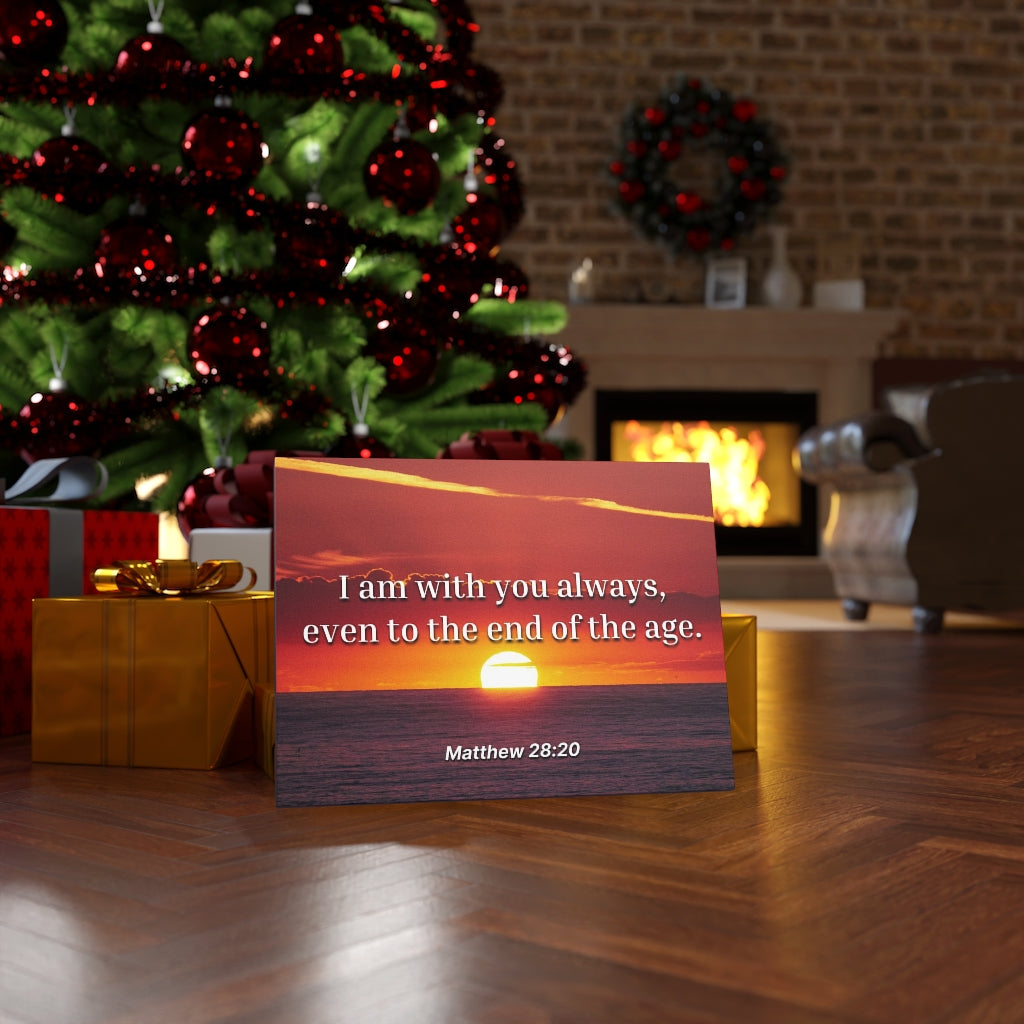 Unto The End Matthew 28:20 Bible Verse Canvas Christian Wall Art Ready to Hang Unframed-Express Your Love Gifts