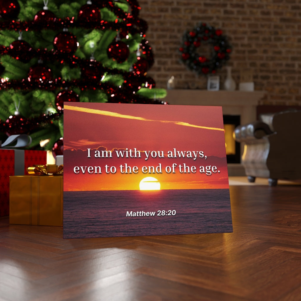 Unto The End Matthew 28:20 Bible Verse Canvas Christian Wall Art Ready to Hang Unframed-Express Your Love Gifts
