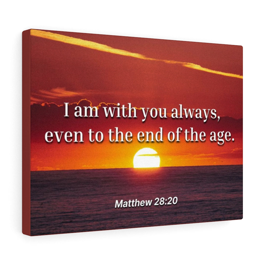 Unto The End Matthew 28:20 Bible Verse Canvas Christian Wall Art Ready to Hang Unframed-Express Your Love Gifts