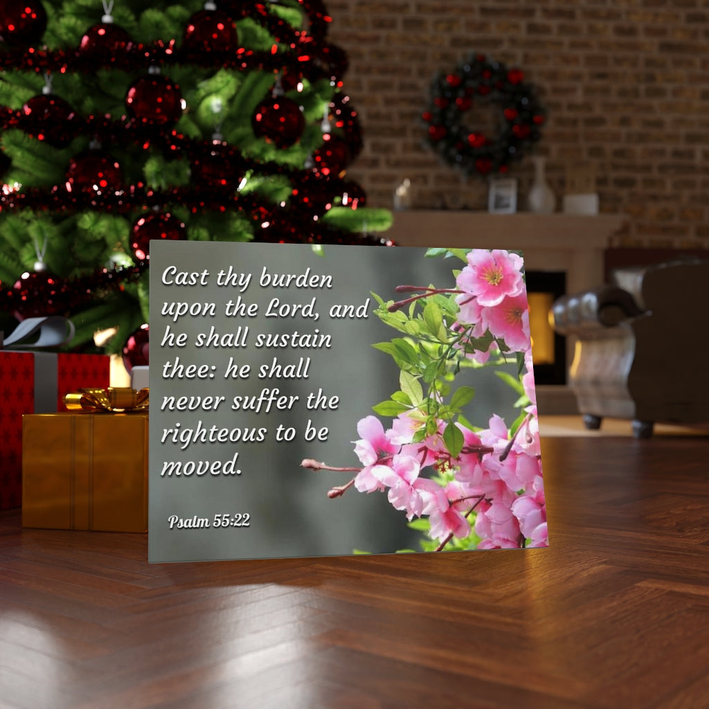 Upon The Lord Psalm 55:22 Bible Verse Canvas Christian Wall Art Ready to Hang Unframed-Express Your Love Gifts