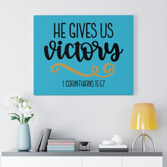 Scripture Walls Victory 1 Corinthians 15:57 Bible Verse Canvas Christian Wall Art Ready to Hang Unframed-Express Your Love Gifts