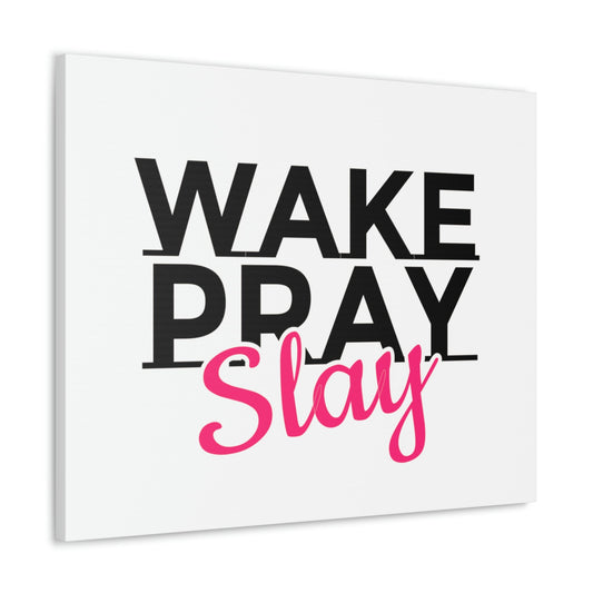 Scripture Walls Wake Pray Slay Psalm 143:8 Christian Wall Art Print Ready to Hang Unframed-Express Your Love Gifts