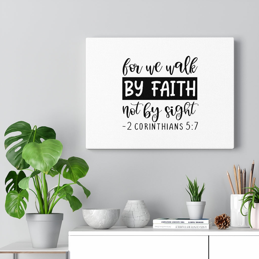 Walk By Faith 2 Corinthians 5:7 Bible Verse Canvas Christian Wall Art Ready to Hang Unframed-Express Your Love Gifts