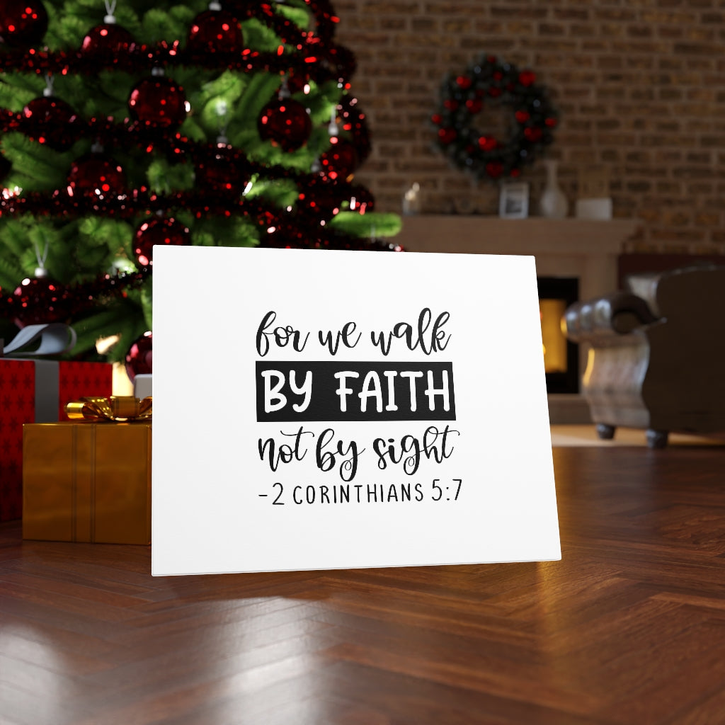 Walk By Faith 2 Corinthians 5:7 Bible Verse Canvas Christian Wall Art Ready to Hang Unframed-Express Your Love Gifts